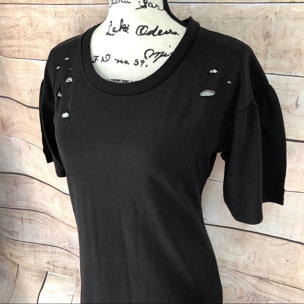 Abound Distressed Black Midi Dress Size L - Picture 8 of 14